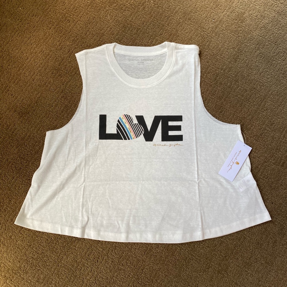 Spiritual Gangster Love Crop Tank Top - Picture 1 of 8